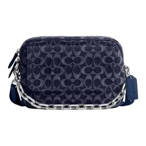 COACH Charter Denim One Shoulder Bag Medium Men's Dark Blue COACH Charter Деним Одно Плечо Сумка Средний Мужской Темно-Синий