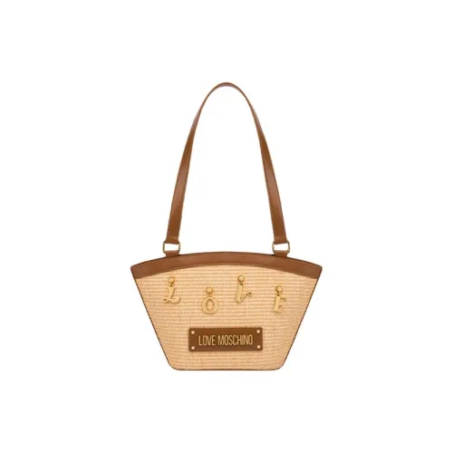 LOVE MOSCHINO Ткань Тоут Сумка Сумка для покупок Сумка на плечо Женская Бежевая