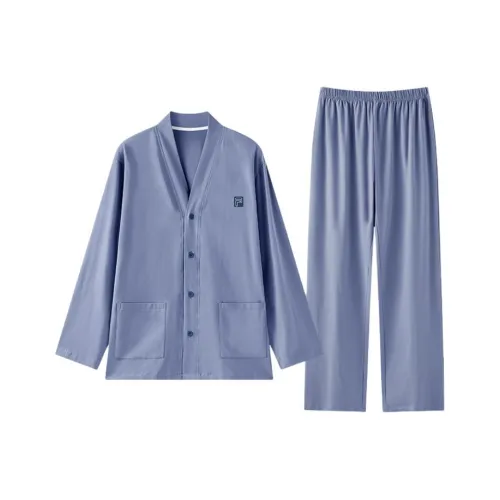 ZAO FU NIAO Пижамный комплект Мужской Глубокое море Синий