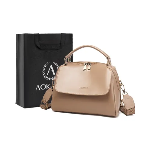 AOKANG Сумка через плечо из коровьей кожи большая женская кремовый абрикос классический черный карамельный коричневый