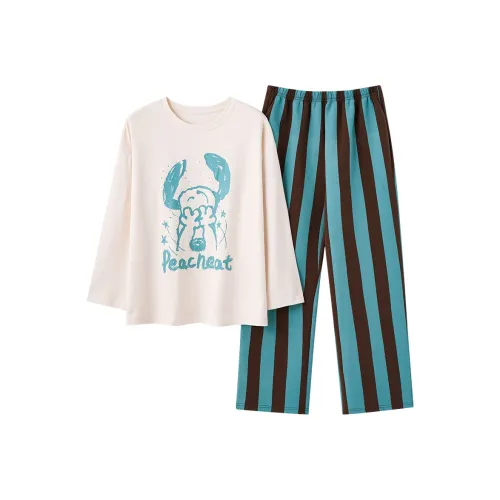 Chun Xi Пижамный комплект Женские Мультяшные Полосы