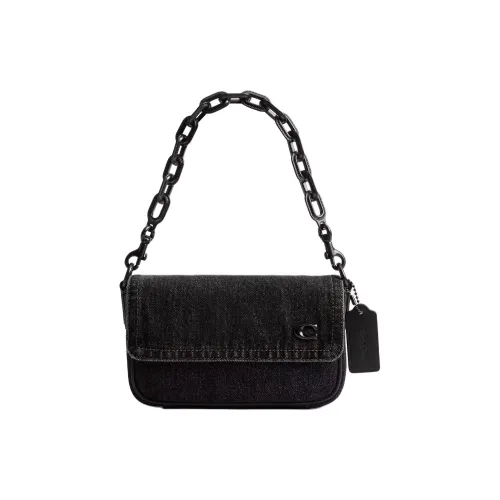 COACH Charter Denim Сумка через плечо Маленькая Мужская Выстиранный Черный