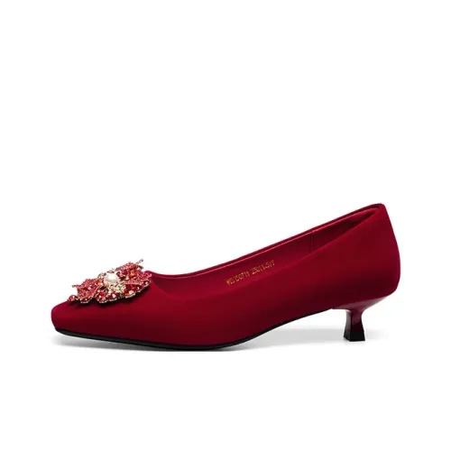 RED DRAGONFLY Грубый каблук Высокие каблуки 3,45 см Женские Красный