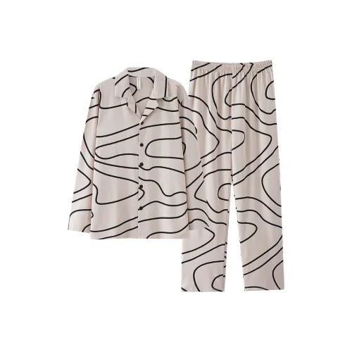 Qin Jing Пижамный комплект Мужской Абрикос