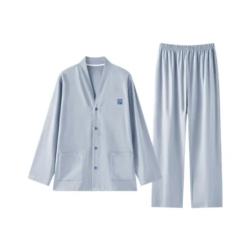 ZAO FU NIAO Пижамный комплект Мужской Небесно-голубой