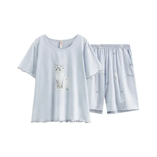 FENTENG Пижамный комплект женский ледяной синий