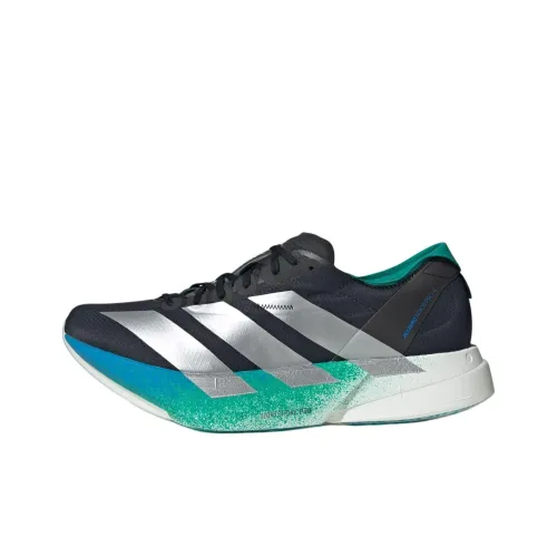 Adidas Adizero Adios Pro 4 Беговые кроссовки Низкий топ Основной черный/Матовый серебристый/Слава зеленый Мужской