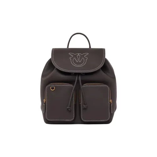 PINKO Рюкзак из коровьей кожи маленький женский шоколадный