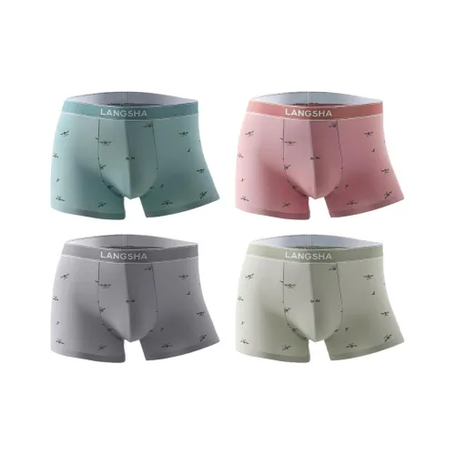 Lanza Серый Зеленый + Арбузный Красный + Светлый Серый + Светлый Зеленый Мужские боксер-шорты