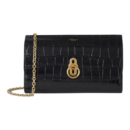 Mulberry Телячья кожа Одно плечо Клатч Женские Черный