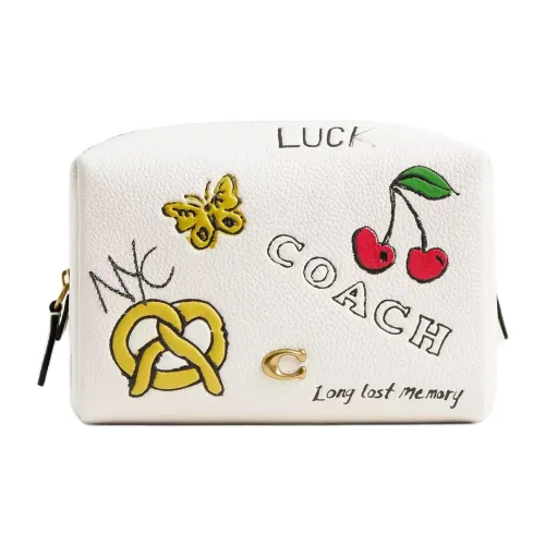 COACH Essential Кожа Косметичка Маленькая Женская Мел и Многоцветный