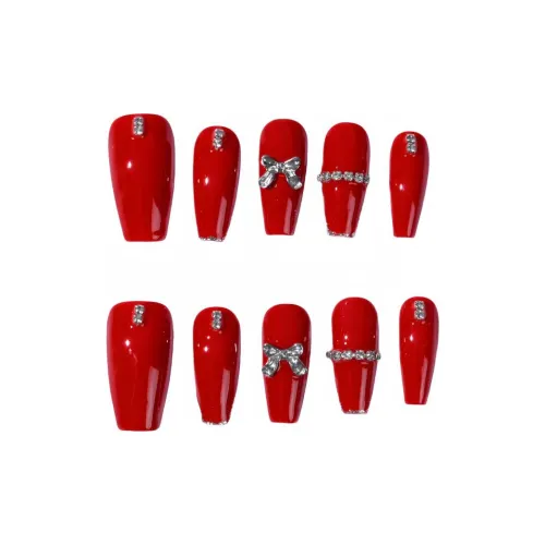 XUJING Ручной работы Блестки VIBRANT Бургунди Бабочка Ромб False Nail Средний ЛАДЬЕР 24 мм