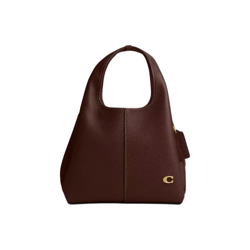 COACH LANA Полированная кожа с эффектом галечного покрытия маленькая сумка женский латунь кленовый