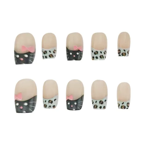 MAXFINE False Nail Короткий Квадрат Ледяной Прозрачный Jump Цвет 14mm 10 шт