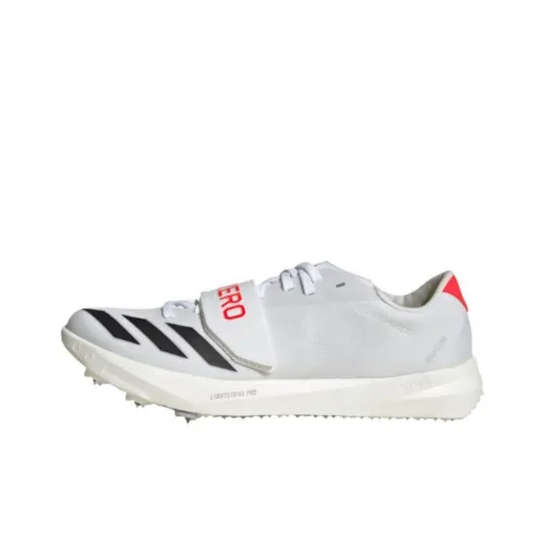 Adidas Adizero Амортизация Противоскользящие Функциональные Белые Кроссовки для лёгкой атлетики Унисекс Низкая Верхняя часть топа Высота