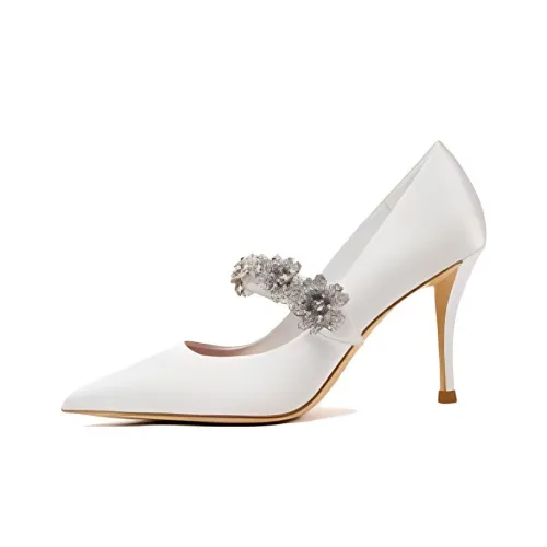 Houseofavenues Moment OF Holding Flowers Узкий каблук Высокие каблуки 8,5 см Женские Белые