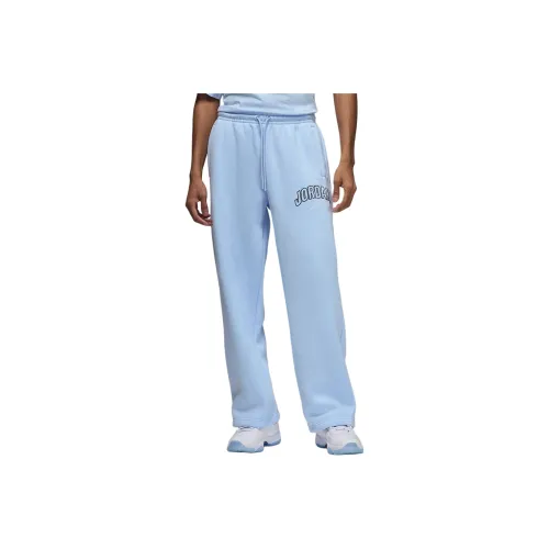 Jordan Brooklyn Fleece Пantalon OVERSIZE С разрезным нашивкой Для мужчин Вязаные тренировочные штаны Мужской Hydro Синий Парусный Белый