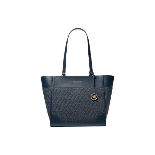 MICHAEL KORS Harrison Покрытый холст Тоут Сумка Сумка для покупок Сумка на плечо Большая Женская Синяя