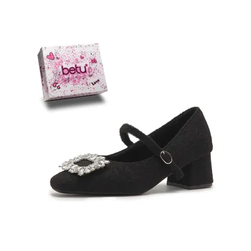 betu Квадратный каблук Mary Jane обувь 3 см женская