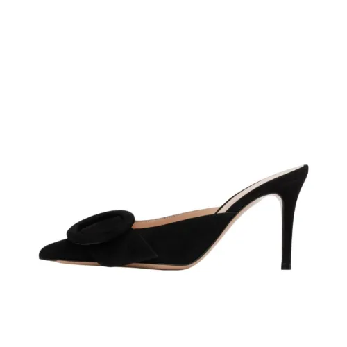 GIANVITO ROSSI Portofino Натуральная кожа Подошва Тихие Домашние тапочки Женские Черные