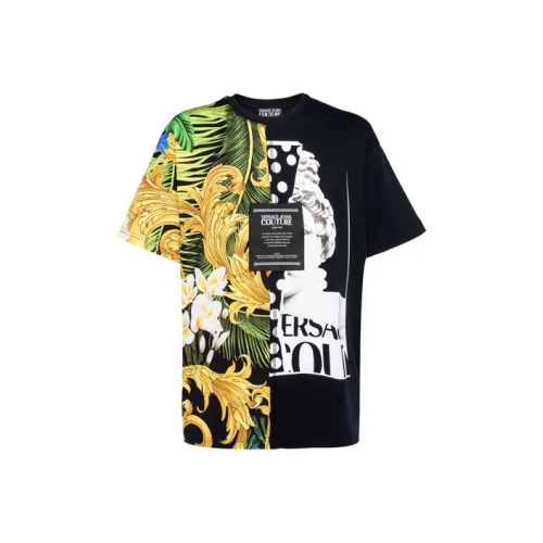 VERSACE JEANS COUTURE Рукав с оборванным плечом T-рубашка Мужская Черная