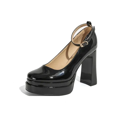 Bamiti Грубый каблук Высокие каблуки 11 см Женские Черный