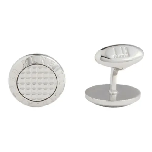 Dunhill Rhodium-покрытые медные запонки для мужчин серебряные