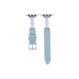 Осенний Wave Синий/Cross Металл & Натуральная кожа Ремешок