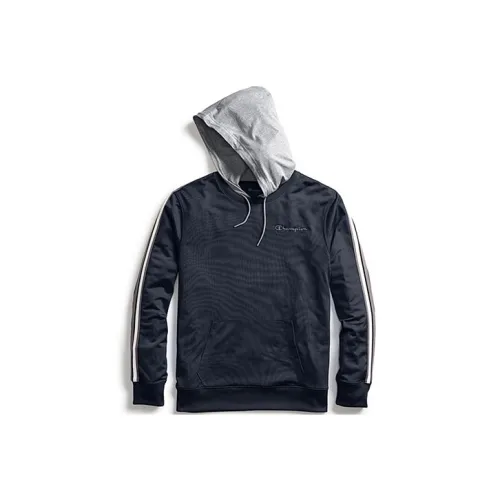 Champion С капюшоном Стандартный Свитшот Американская версия Унисекс Темно-синий