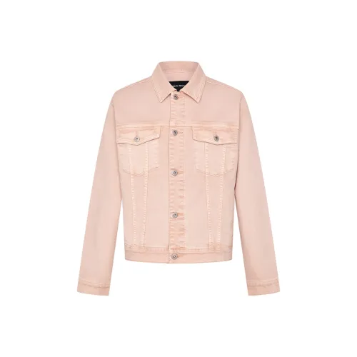 URBAN REVIVO Denim Куртка Мужская Серый Розовый