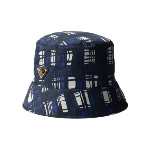 PRADA Нейлон Эмаль Металл Хлопок Переработанный полиамид Шляпы ведра Женские Синий