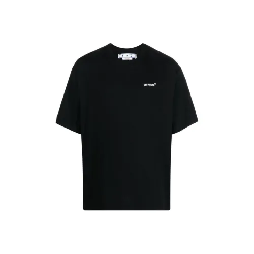 OFF Белая T-рубашка свободный крой мужская черная