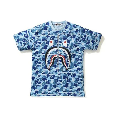 A BATHING APE Bape ABC FULL CAMO SHARK Tee Blue T Shirt Unisex