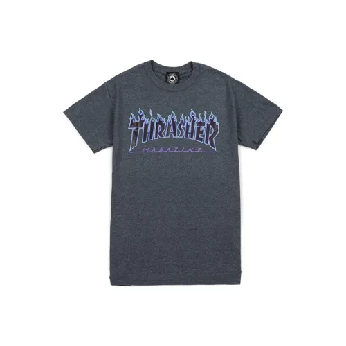 Thrasher T-Shirt US Version Unisex Gray Blue