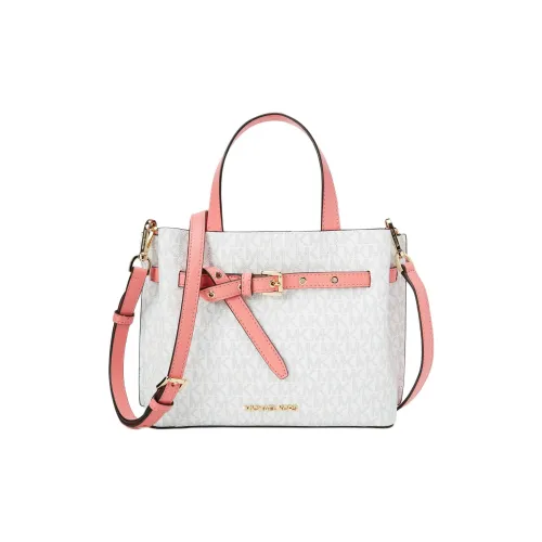 MICHAEL KORS Эмилия Искусственная кожа Квадратная Ручная Сумка Сумка через плечо Маленькая Женская Белая Грейпфрутовый Розовый