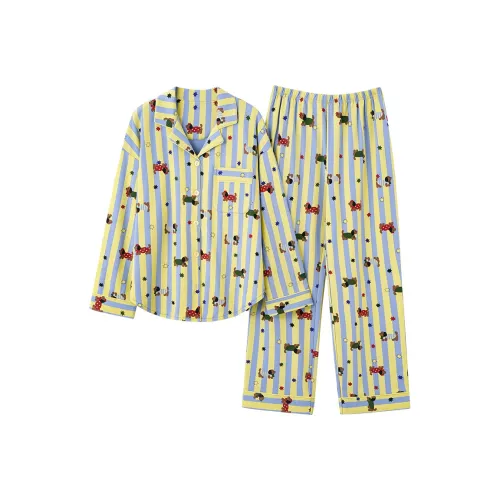Chun Xi Пижамный комплект Женские Мультяшные Полосы