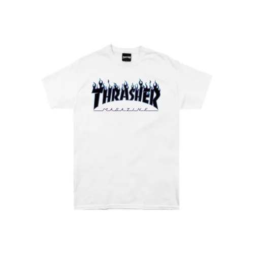 Thrasher T-Shirt Японская версия Унисекс Белый Синий