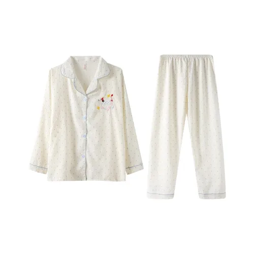 OEING Пижамный комплект женский в горошек с щенком