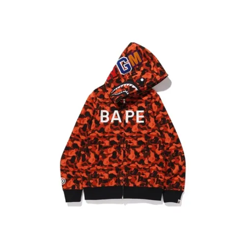 A BATHING APE Shark Series Свитшот Мужской Оранжевый Черный