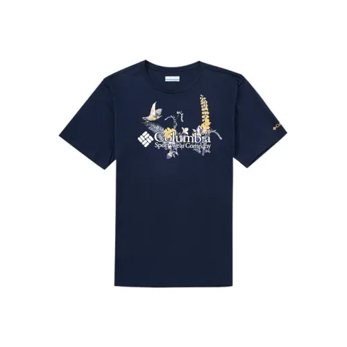 Коллаборация Columbia Синий Мужской T-Рубашки