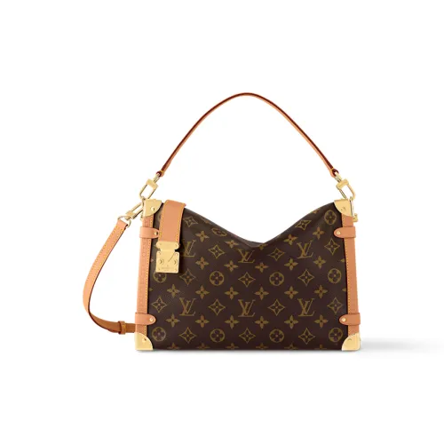 LOUIS VUITTON SIDE TRUNK Покрытый холст Сумка через плечо Большая Женская Коричневая