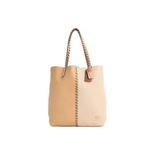 COACH NORTH Кожа Сумка на плечо Большая Женская Латунь с Айвори