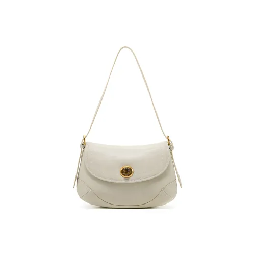 Simedin Сумка из коровьей кожи Saddle подмышечная сумка сумка через плечо женская цвет экрю черный