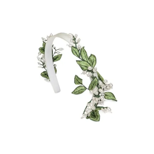 Jennifer Behr Silk Pearl Headbands Women's Green