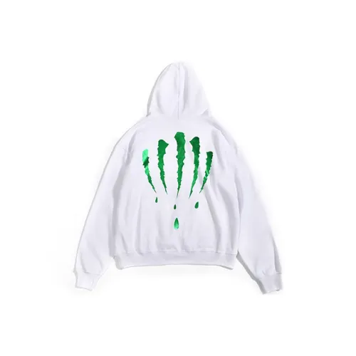 Suamoment Пуловер Свободный крой Толстовка Унисекс Белый Зеленый