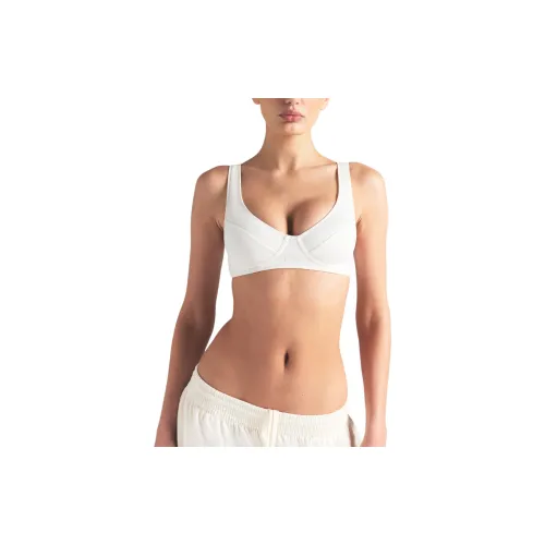 SKIMS SS25 Cotton Jersey Plunge Bralet Бюстгальтер Женский Marble Marble