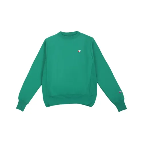 Champion Круглый вырез Стандартный Свитшот Американская версия Унисекс Зеленый