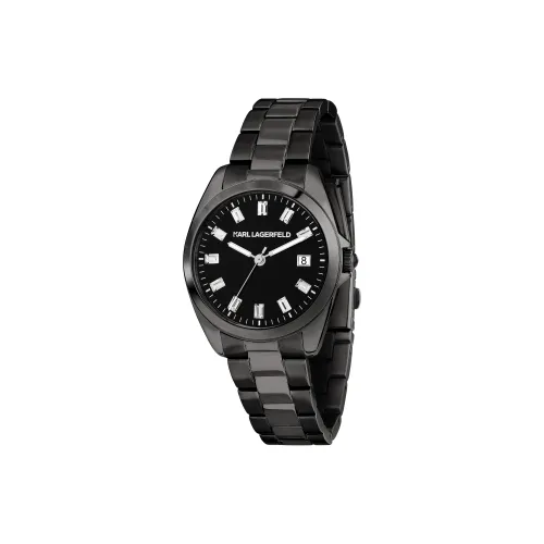 KARL LAGERFELD Simple Collection Women's Watch Кварцевый механизм Стальной ремешок Черный циферблат Подарочная коробка