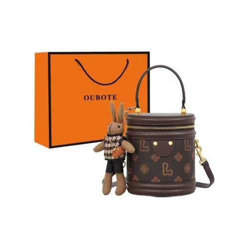 OUBOTE Сумка из синтетической кожи ведрообразной формы женская кофейного цвета