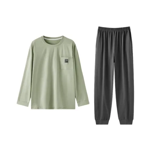 ZAO FU NIAO Пижамный комплект Мужской Оливково-зеленый